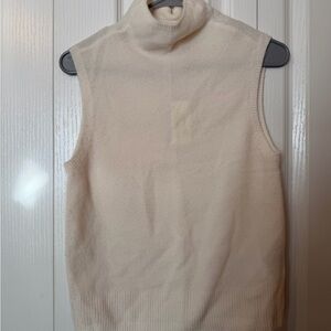 NWT - Abercrombie & Fitch Cream Merino Wool Sleeveless Turtleneck Top